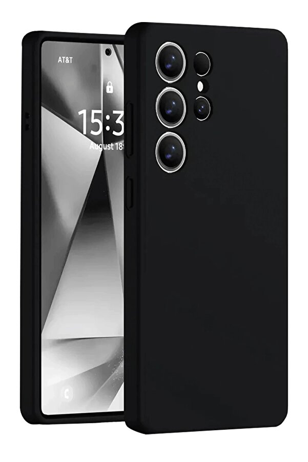 Samsung Galaxy S25 Ultra Kılıf Nano İçi̇ Kadi̇fe Si̇li̇kon - Si̇yah - Dropx2642-6562