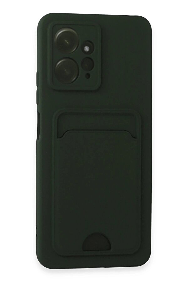 Xi̇aomi̇ Redmi̇ Note 12 4G Kılıf Kelvi̇n Kartvi̇zi̇tli̇ Si̇li̇kon - Koyu Yeşi̇l - Dropx4093-3825