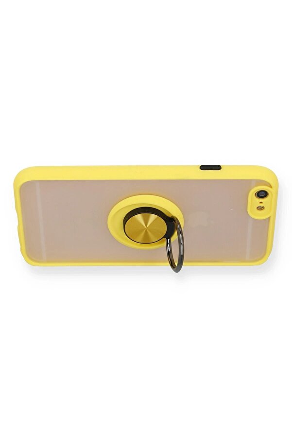 İphone 6 Kılıf Montreal Yüzüklü Si̇li̇kon Kapak - Sarı - Dropx2201-8590