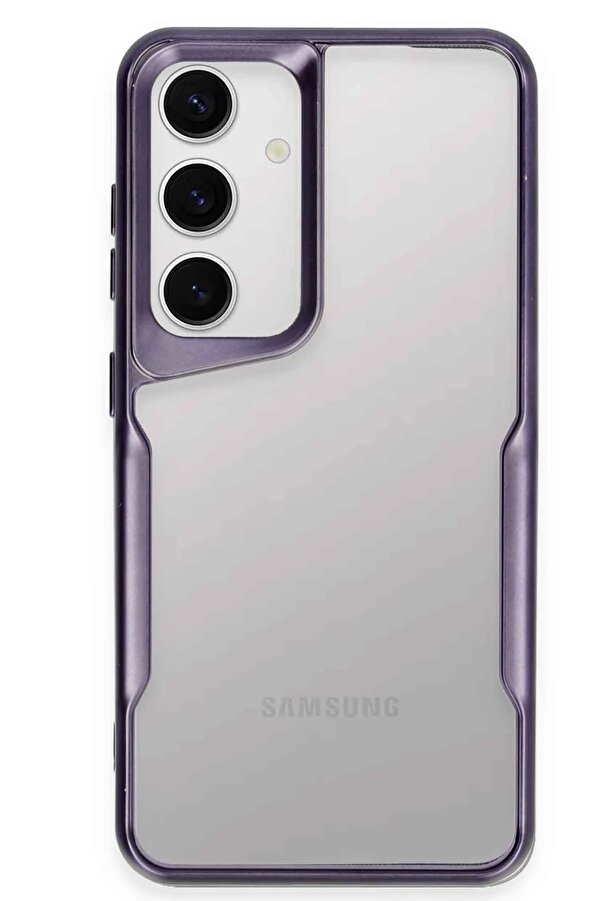 Samsung Galaxy S24 Kılıf Boyi̇ Si̇li̇kon Kapak - Deri̇n Mor - Dropx7431-8084