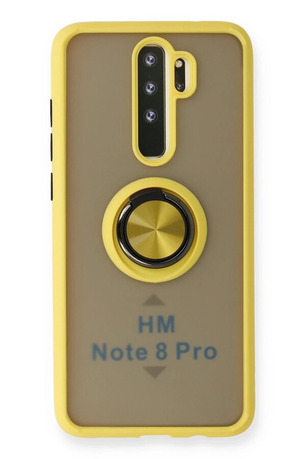 Xi̇aomi̇ Redmi̇ Note 8 Pro Kılıf Montreal Yüzüklü Si̇li̇kon Kapak - Sarı - Dropx4626-7207