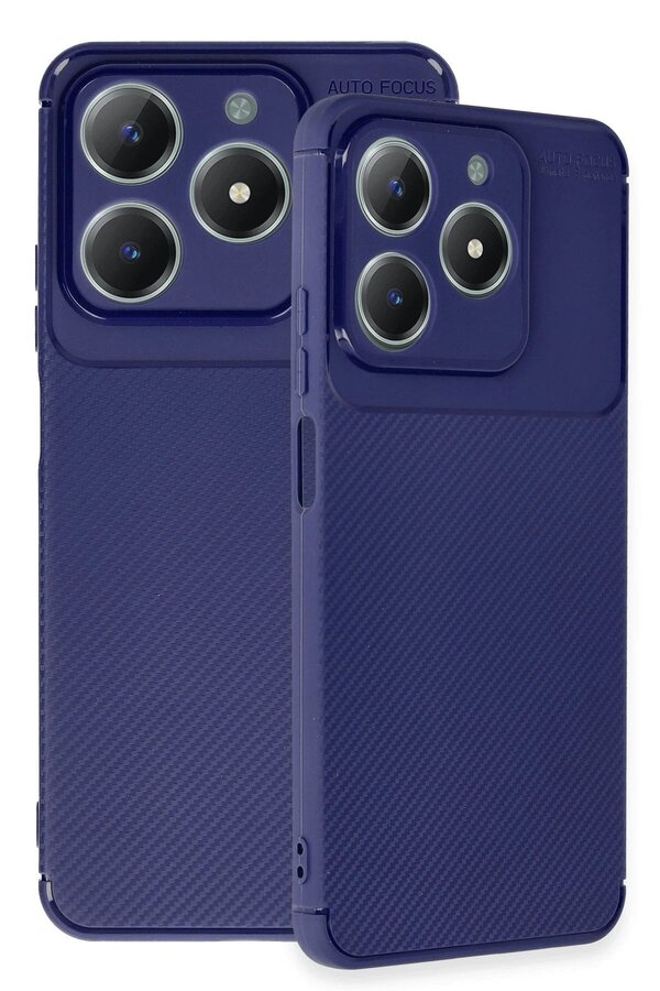 Realme C61 Kılıf Auto Focus Karbon Kapak - Laci̇vert - Dropx1995-4640