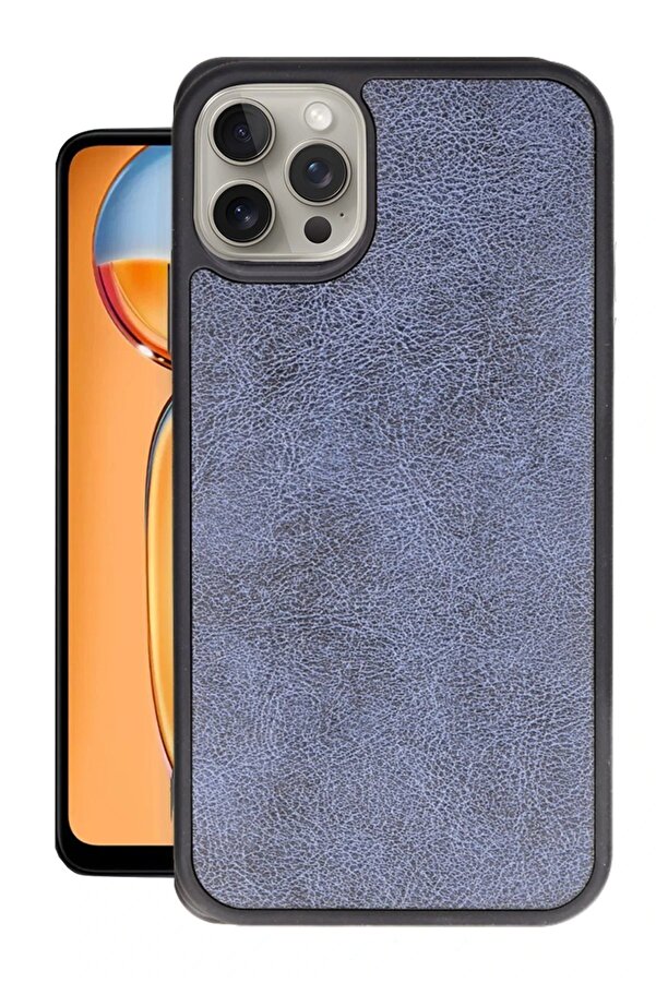 İphone 15 Pro Max Kılıf Aras Deri̇ Kapak - Laci̇vert - Dropx2299-5970
