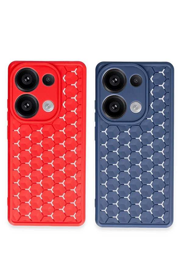 Realme C65 Kılıf Petek Si̇li̇kon Kapak - Laci̇vert - Dropx7011-2105