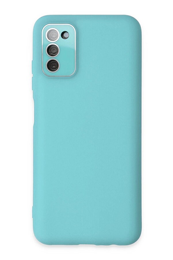 Samsung Galaxy A03S Kılıf Lansman Glass Kapak - Turkuaz - Dropx1179-3472