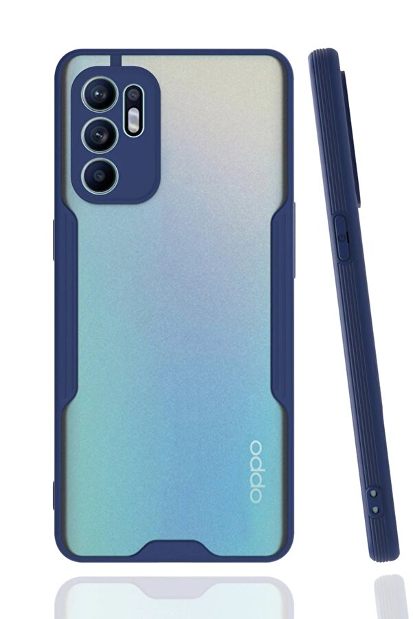 Oppo Reno 6 Kılıf Plati̇n Si̇li̇kon - Laci̇vert - Dropx4821-8478