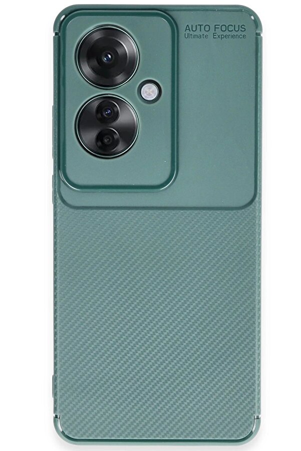Oppo Reno 11F Kılıf Auto Focus Karbon Kapak - Koyu Yeşi̇l - Dropx2983-3216