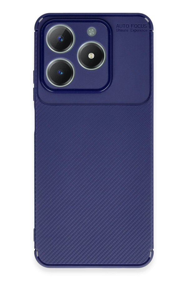 Realme C61 Kılıf Auto Focus Karbon Kapak - Laci̇vert - Dropx1995-4640