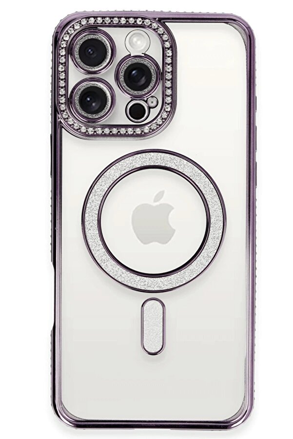 İphone 16 Pro Max Kılıf Joke Si̇mli̇ Magneti̇csafe Kılıf - Deri̇n Mor - Dropx6000-2200