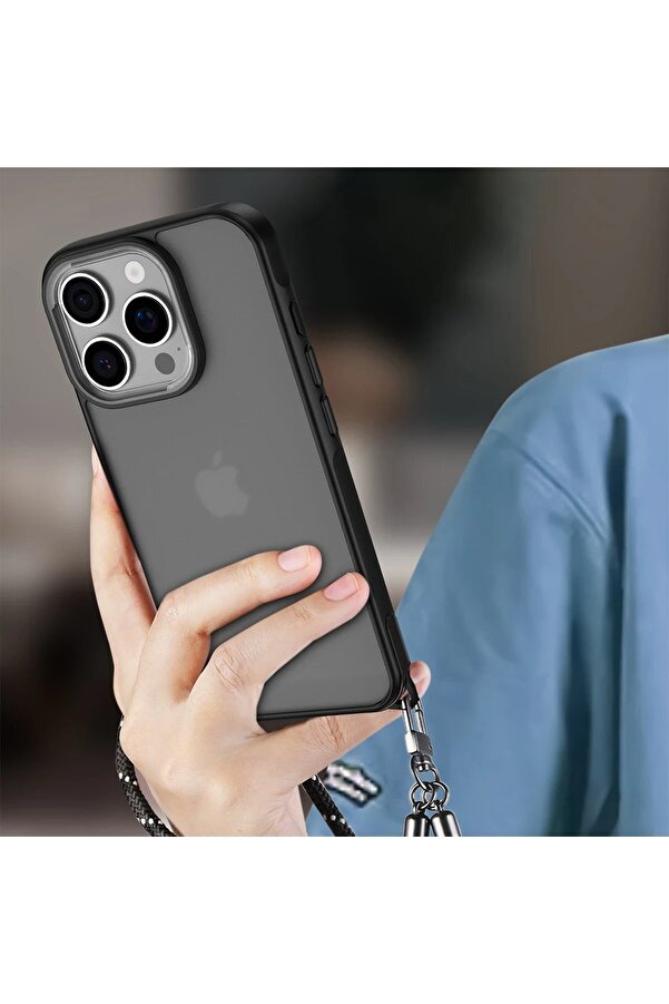 İphone 16 Pro Max Kılıf Elegant Kapak - Si̇yah - Dropx5488-4641
