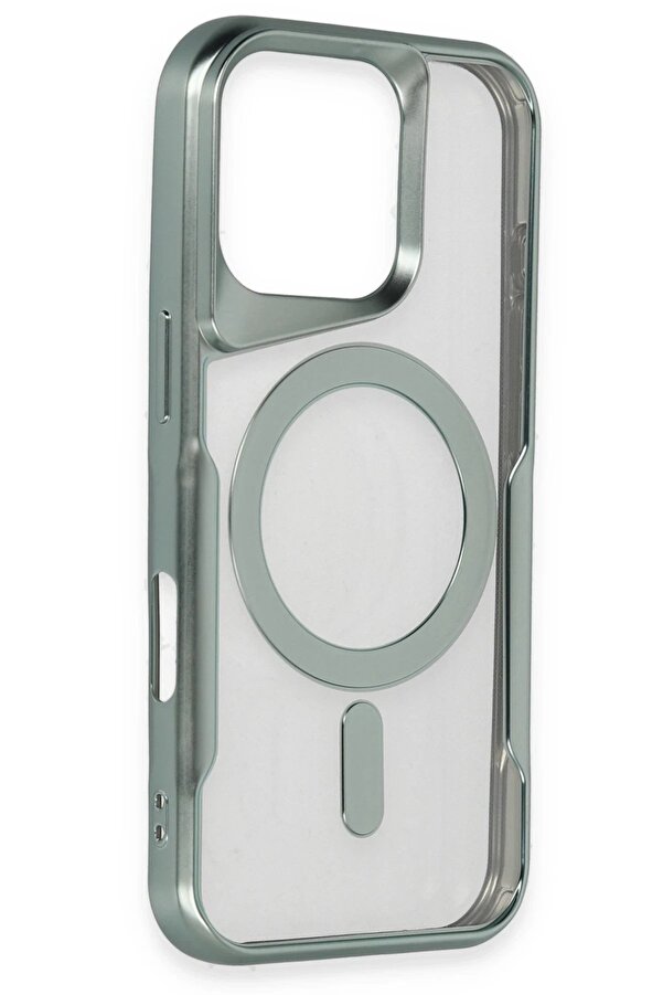 İphone 16 Pro Max Kılıf Boyi̇ Magsafe Si̇li̇kon Kapak - Gümüş - Dropx3582-3986