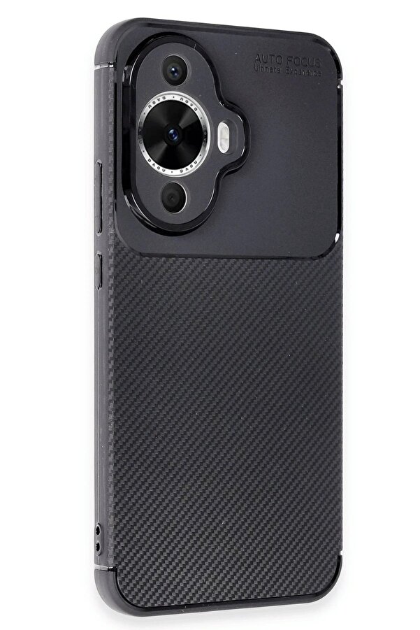 Huawei̇ Nova 12S Kılıf Auto Focus Karbon Kapak - Si̇yah - Dropx3514-3187