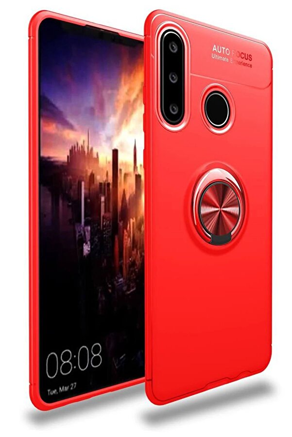 Huawei̇ Y6P Kılıf Range Yüzüklü Si̇li̇kon - Kırmızı - Dropx7152-6013