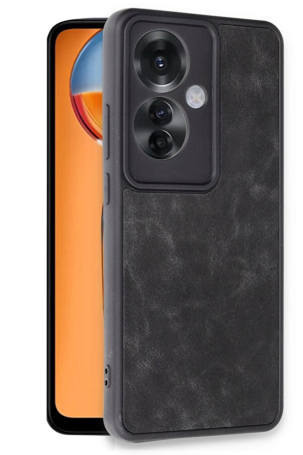 Oppo Reno 11F Kılıf Aras Deri̇ Kapak - Si̇yah - Dropx8621-1187