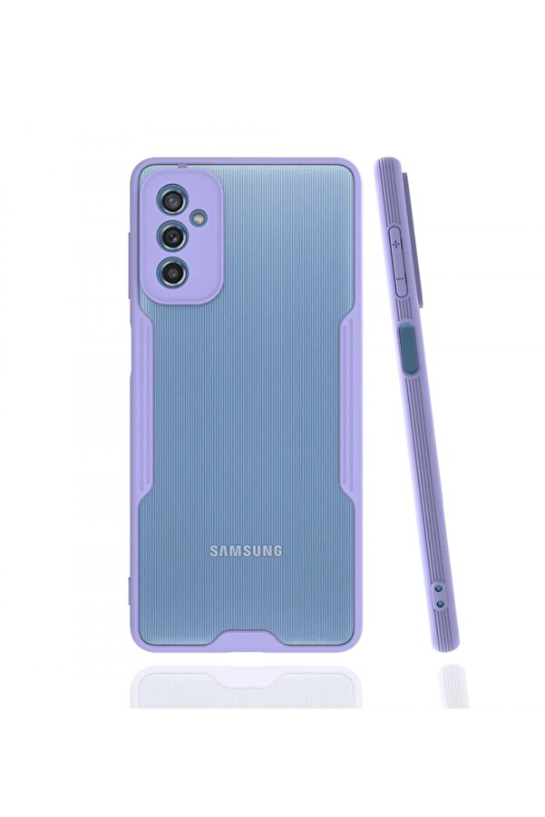 Samsung Galaxy M52 5G Kılıf Plati̇n Si̇li̇kon - Li̇la - Dropx3268-3119