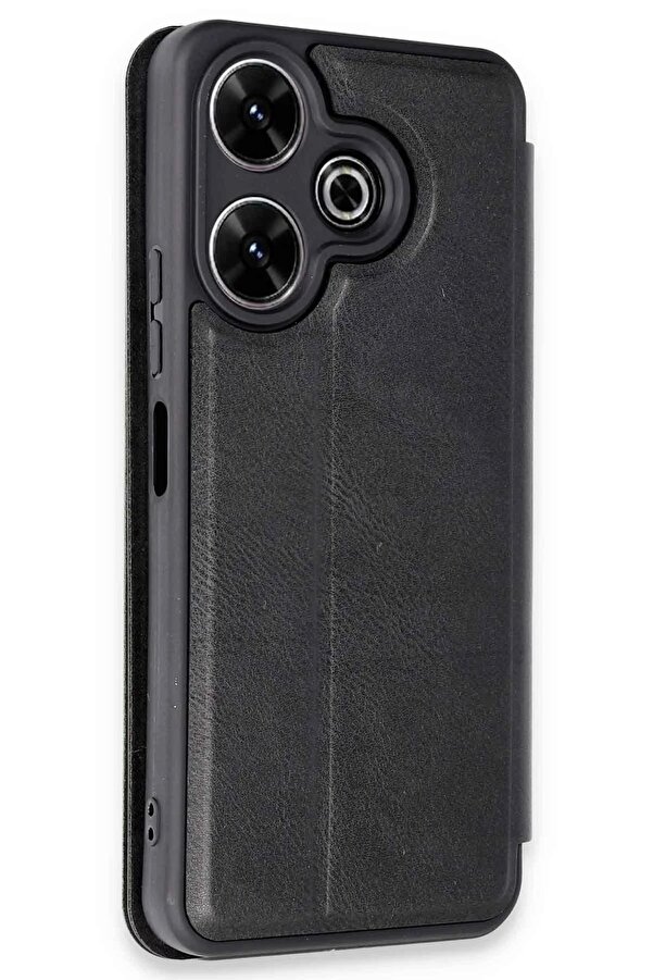 Xi̇aomi̇ Redmi̇ 13 4G Kılıf Fli̇p Cover - Si̇yah - Dropx7483-7025