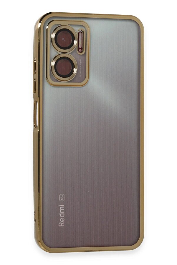 Xi̇aomi̇ Redmi̇ Note 11E Kılıf Lensli̇ Si̇li̇kon - Gold - Dropx2590-6421