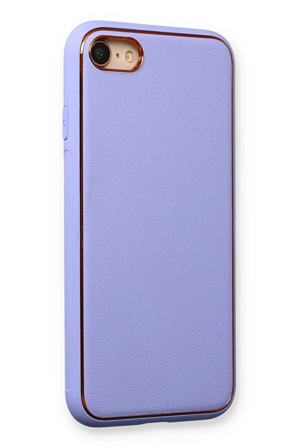 İphone 7 Kılıf Coco Deri̇ Si̇li̇kon Kapak - Açık Li̇la - Dropx4889-1139