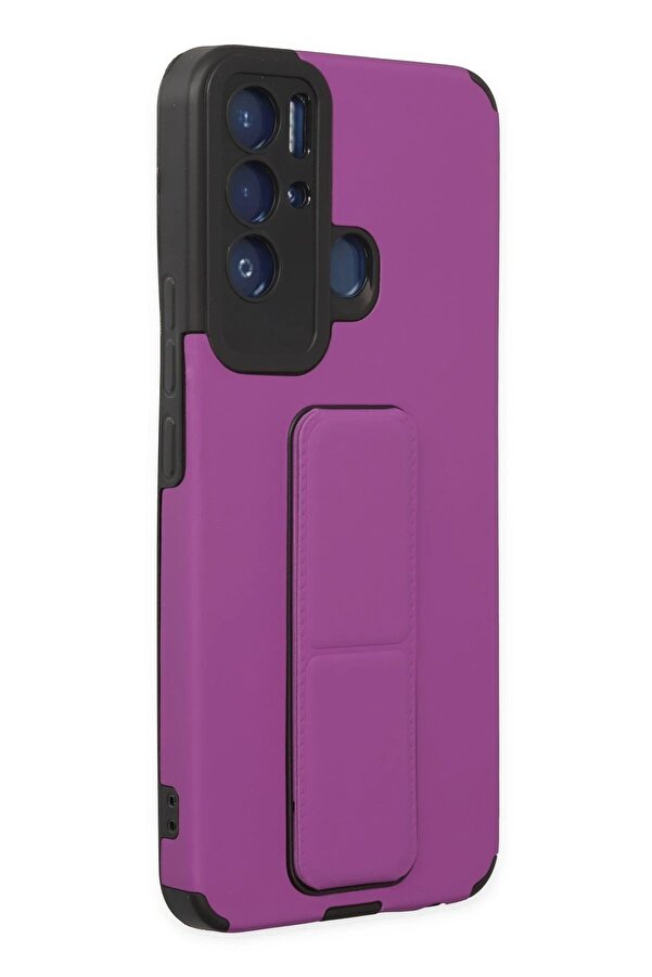 Tecno Pova Neo Kılıf Mega Standlı Si̇li̇kon - Mor - Dropx1588-5982