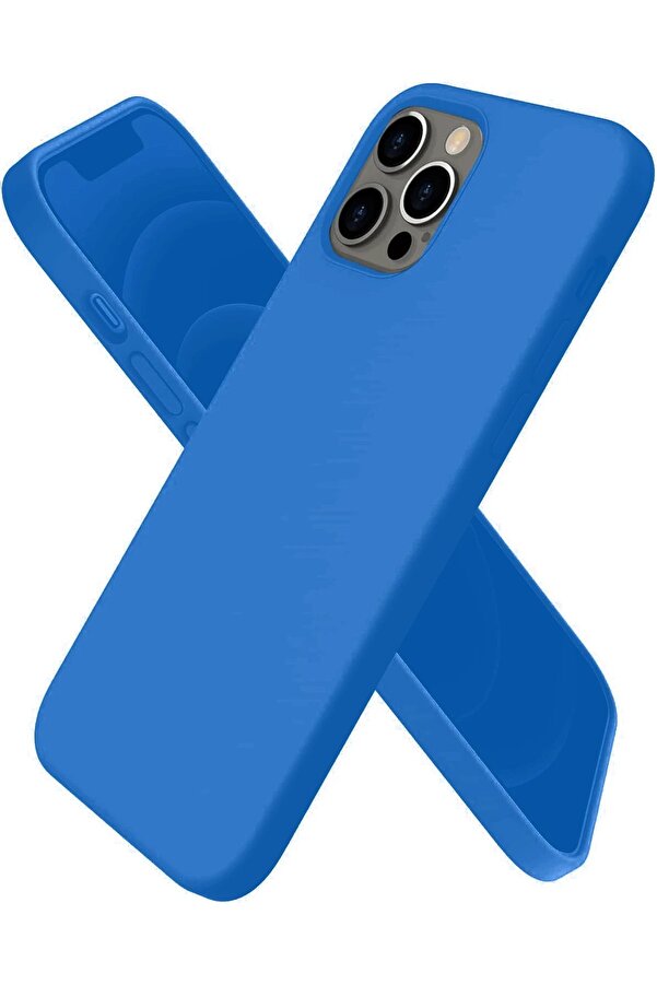 İphone 12 Pro Kılıf Fi̇rst Si̇li̇kon - Mavi̇ - Dropx3758-8053