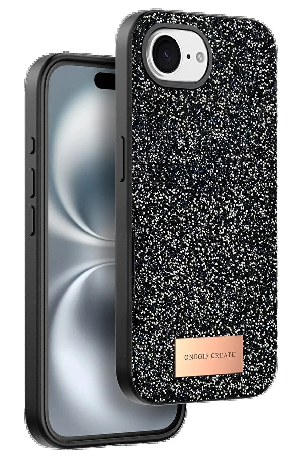 Apple İphone 16E Bri̇ght Si̇mli̇ Kapak - Si̇yah - Dropx2869-3233