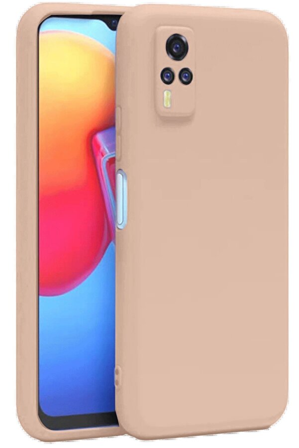 Vi̇vo Y53S Kılıf Nano İçi̇ Kadi̇fe Si̇li̇kon - Pudra - Dropx1335-7867