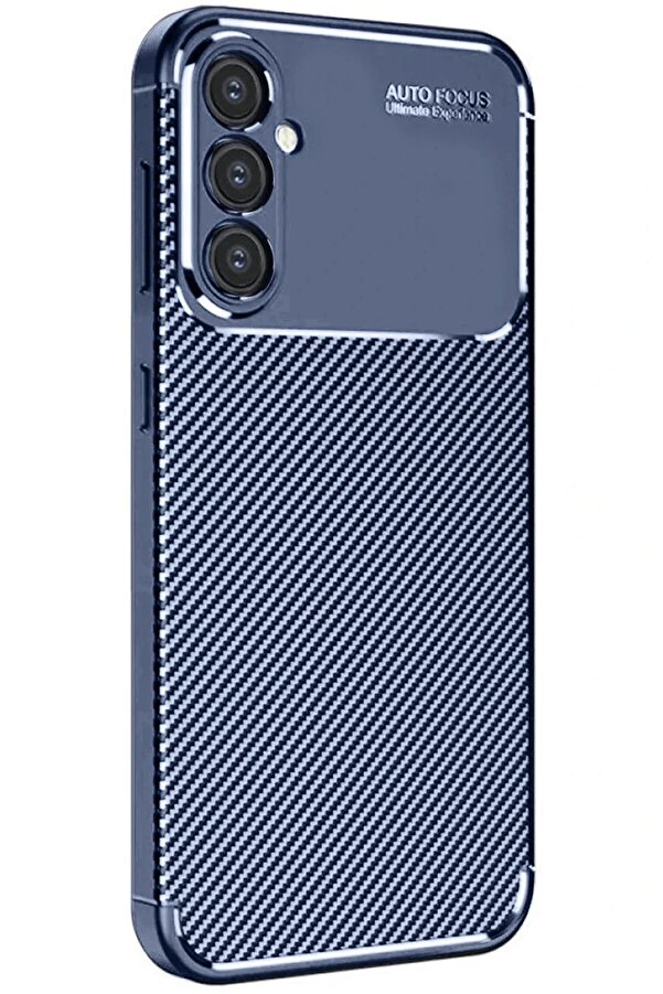 Samsung Galaxy A16 5G Kılıf Auto Focus Karbon Kapak - Laci̇vert - Dropx5264-8632