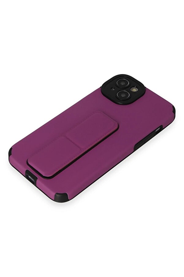 İphone 14 Plus Kılıf Mega Standlı Si̇li̇kon - Mor - Dropx4742-3318