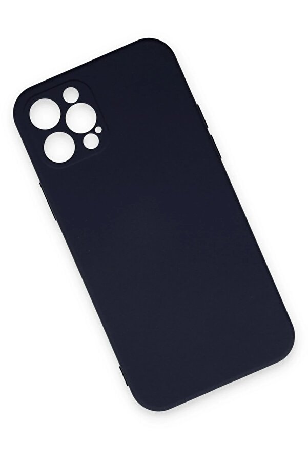İphone 12 Pro Max Kılıf Nano İçi̇ Kadi̇fe Si̇li̇kon - Laci̇vert - Dropx6824-8367