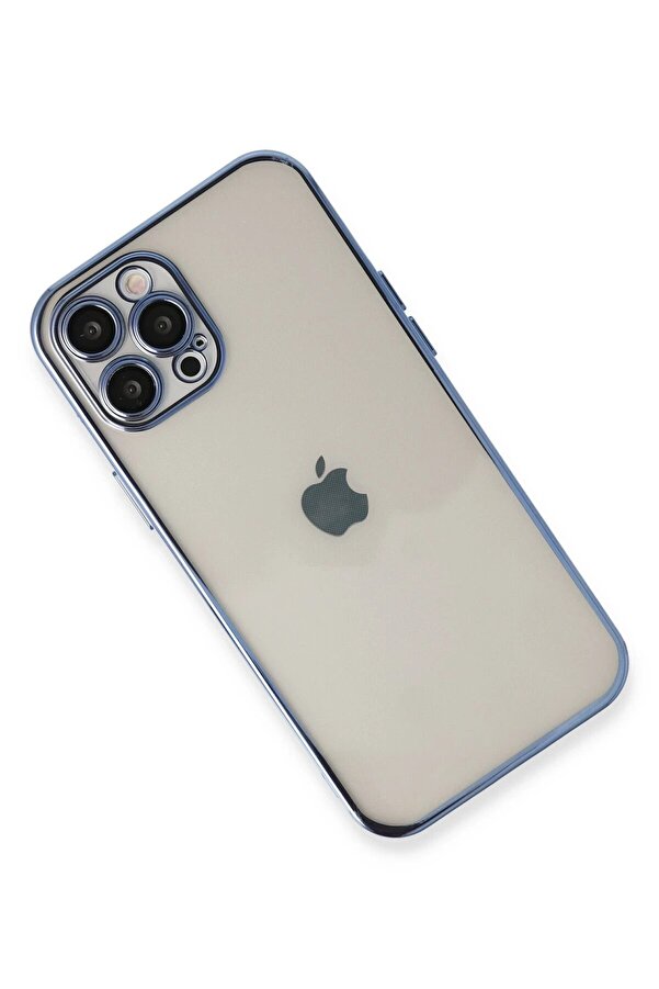 İphone 12 Pro Max Kılıf Lensli̇ Si̇li̇kon - Açık Mavi̇ - Dropx7201-8407