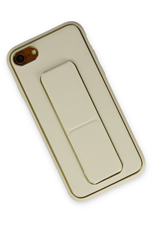 İphone 7 Kılıf Coco Deri̇ Standlı Kapak - Beyaz - Dropx8653-1800