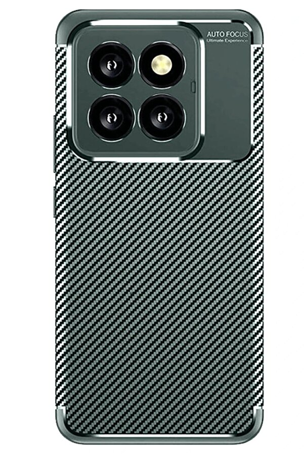 Xi̇aomi̇ Mi̇ 14T Pro Kılıf Auto Focus Karbon Kapak - Koyu Yeşi̇l - Dropx8883-5753