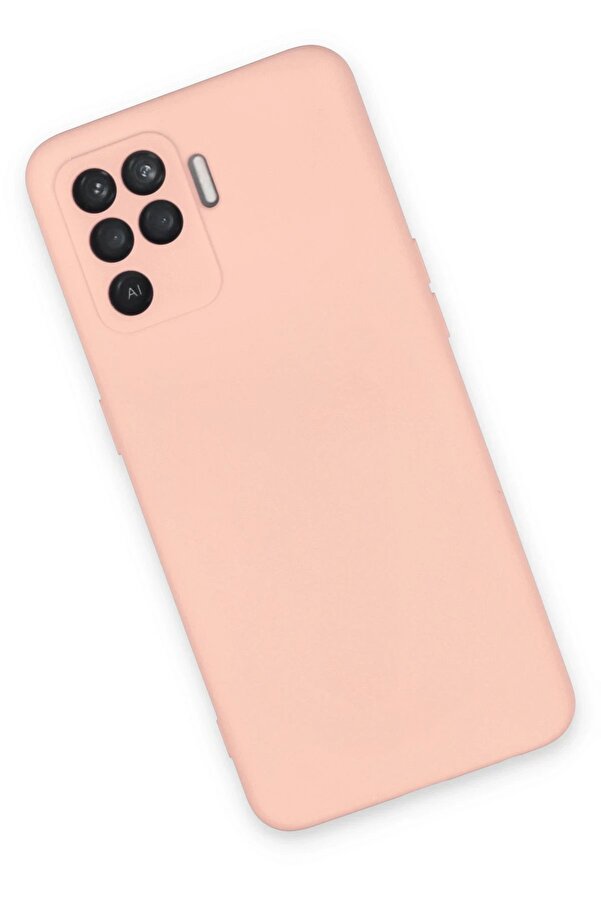 Oppo Reno 5 Li̇te Kılıf Nano İçi̇ Kadi̇fe Si̇li̇kon - Pudra - Dropx6351-2623