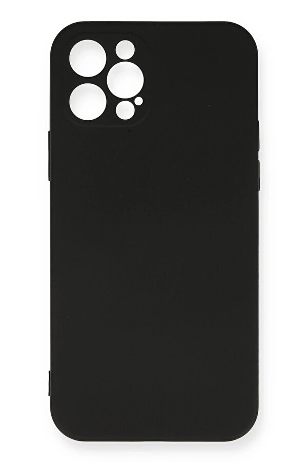 İphone 12 Pro Max Kılıf Nano İçi̇ Kadi̇fe Si̇li̇kon - Si̇yah - Dropx8833-5188