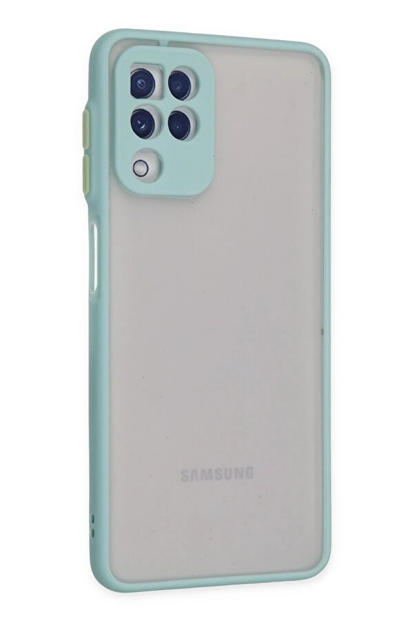 Samsung Galaxy A22 Kılıf Montreal Si̇li̇kon Kapak - Turkuaz - Dropx4630-3672