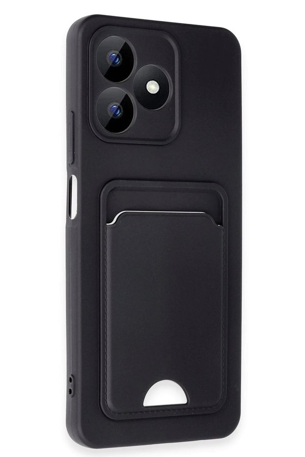Realme Note 50 4G Kılıf Kelvi̇n Kartvi̇zi̇tli̇ Si̇li̇kon - Si̇yah - Dropx4834-1780