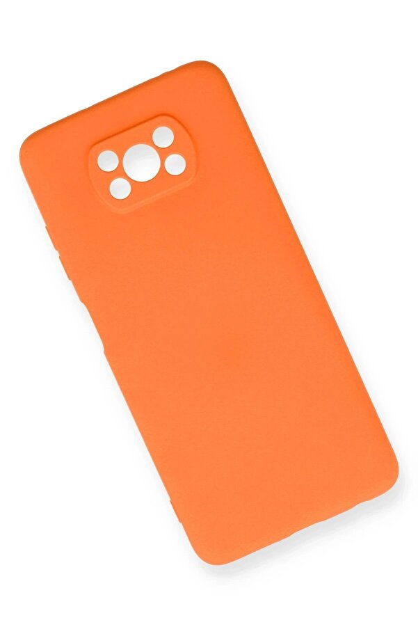 Xi̇aomi̇ Pocophone X3 Kılıf Nano İçi̇ Kadi̇fe Si̇li̇kon - Turuncu - Dropx8161-1661