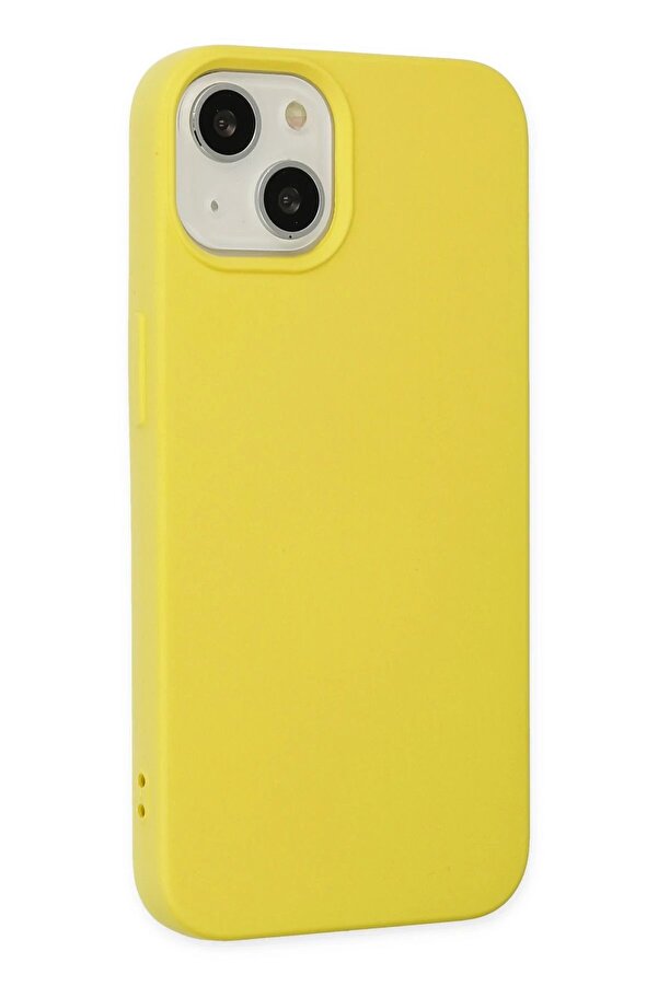 İphone 14 Plus Kılıf Nano İçi̇ Kadi̇fe Si̇li̇kon - Sarı - Dropx3780-7774