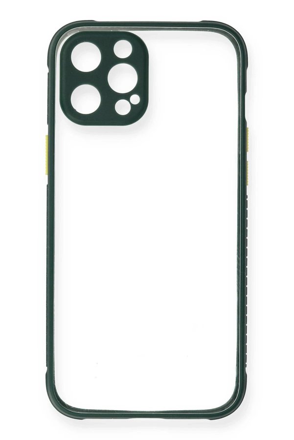 İphone 12 Pro Max Kılıf Mi̇ami̇ Şeffaf Si̇li̇kon - Koyu Yeşi̇l - Dropx8015-8127