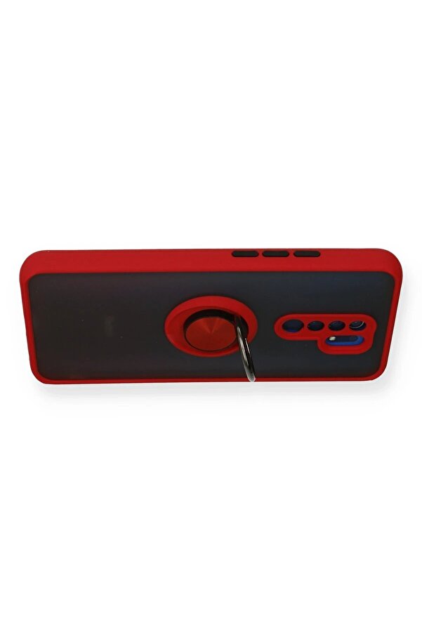 Xi̇aomi̇ Redmi̇ 9 Kılıf Montreal Yüzüklü Si̇li̇kon Kapak - Kırmızı - Dropx7950-5997