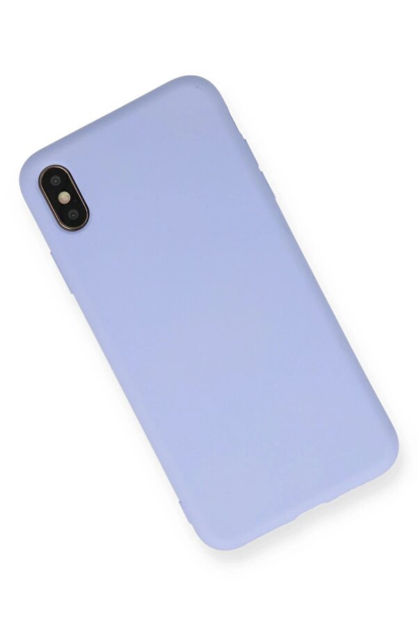 İphone X Kılıf Nano İçi̇ Kadi̇fe Si̇li̇kon - Li̇la - Dropx1934-9572
