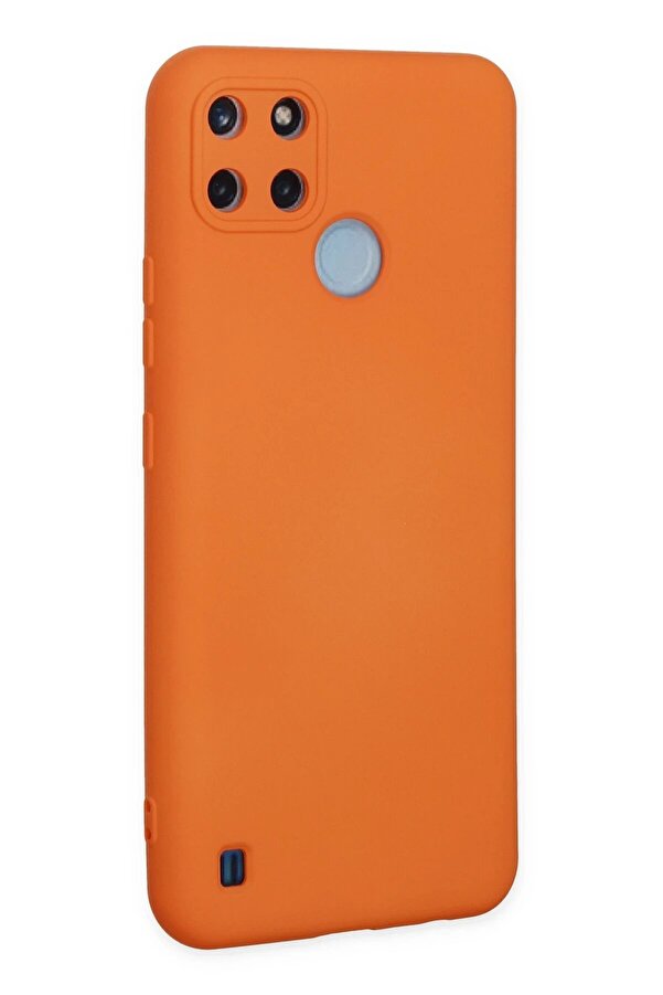 Realme C25Y Kılıf Nano İçi̇ Kadi̇fe Si̇li̇kon - Turuncu - Dropx7908-4246
