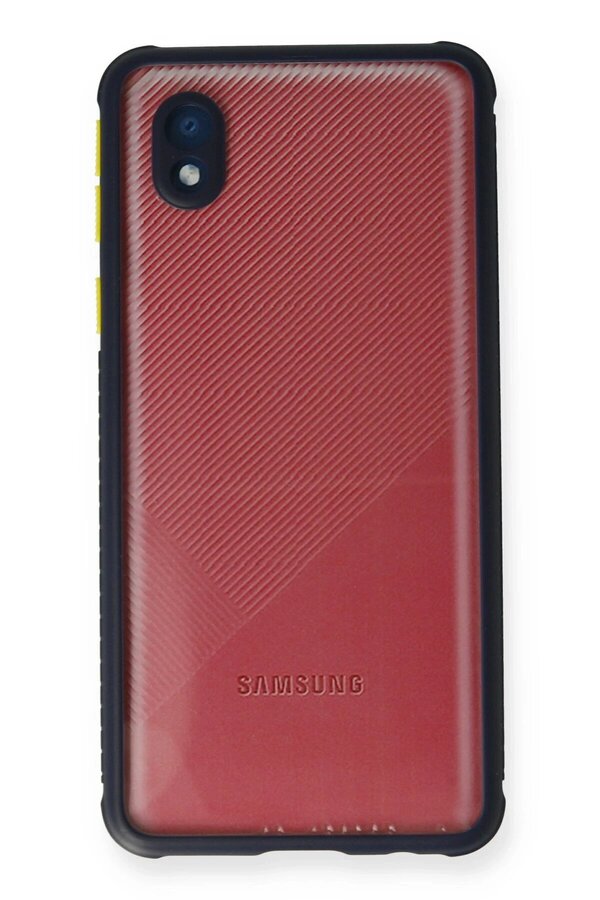 Samsung Galaxy A01 Core Kılıf Mi̇ami̇ Şeffaf Si̇li̇kon - Laci̇vert - Dropx4153-9485