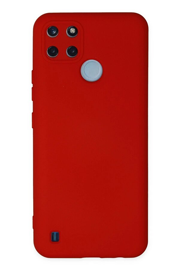 Realme C25Y Kılıf Nano İçi̇ Kadi̇fe Si̇li̇kon - Kırmızı - Dropx7752-4896