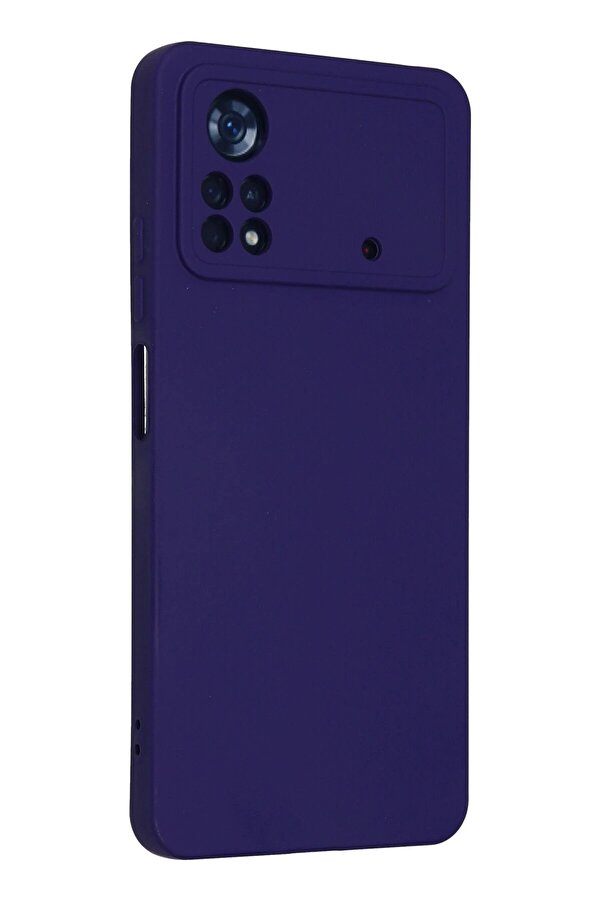 Xi̇aomi̇ Poco X4 Pro 5G Kılıf Nano İçi̇ Kadi̇fe Si̇li̇kon - Mor - Dropx2203-5851