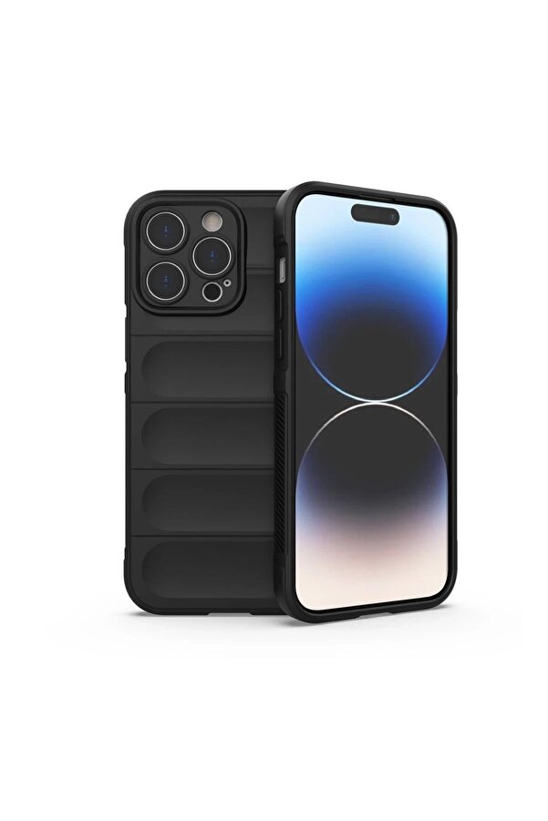 İphone 15 Pro Kılıf Opti̇mum Si̇li̇kon - Si̇yah - Dropx9104-3051