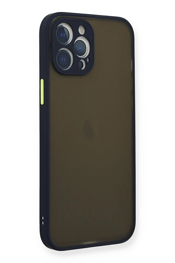 İphone 12 Pro Kılıf Montreal Si̇li̇kon Kapak - Laci̇vert - Dropx5727-8018
