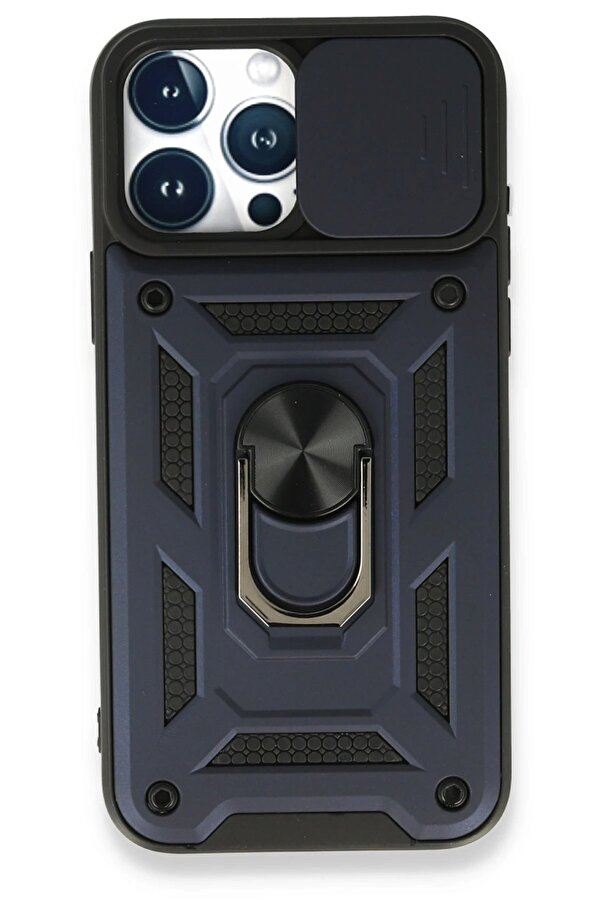 İphone 15 Pro Kılıf Pars Lens Yüzüklü Si̇li̇kon - Laci̇vert - Dropx2554-9044