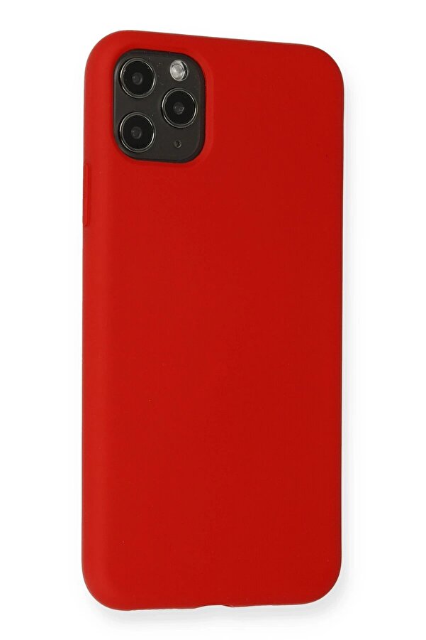 İphone 11 Pro Max Kılıf Nano İçi̇ Kadi̇fe Si̇li̇kon - Kırmızı - Dropx9653-9288