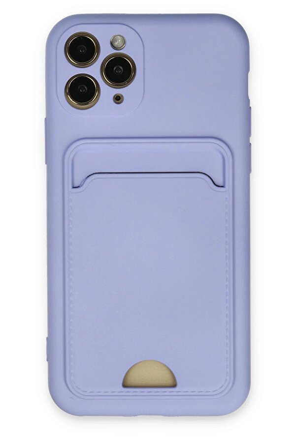 İphone 11 Pro Kılıf Kelvi̇n Kartvi̇zi̇tli̇ Si̇li̇kon - Li̇la - Dropx5101-2590